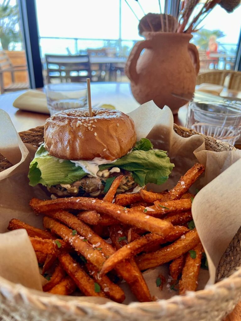 The lamb burger is a new menu item at Elizabeth's at the Art Museum in Corpus Christi Texas. 