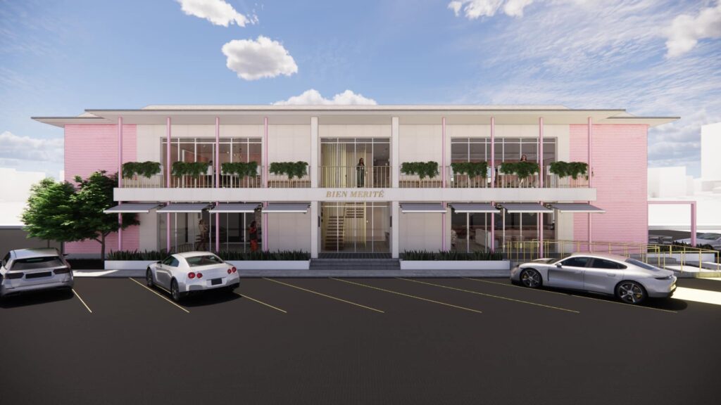 A rendering of Bien Mérité's new location in Cprpus Christi, Texas. 