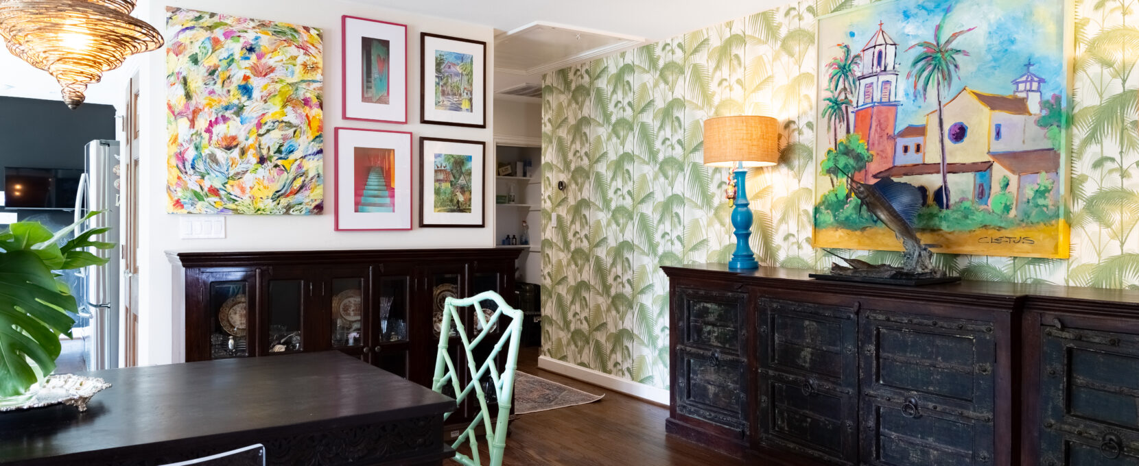 photo of an art-filled home in the Del Mar neighborhood in Corpus Christi