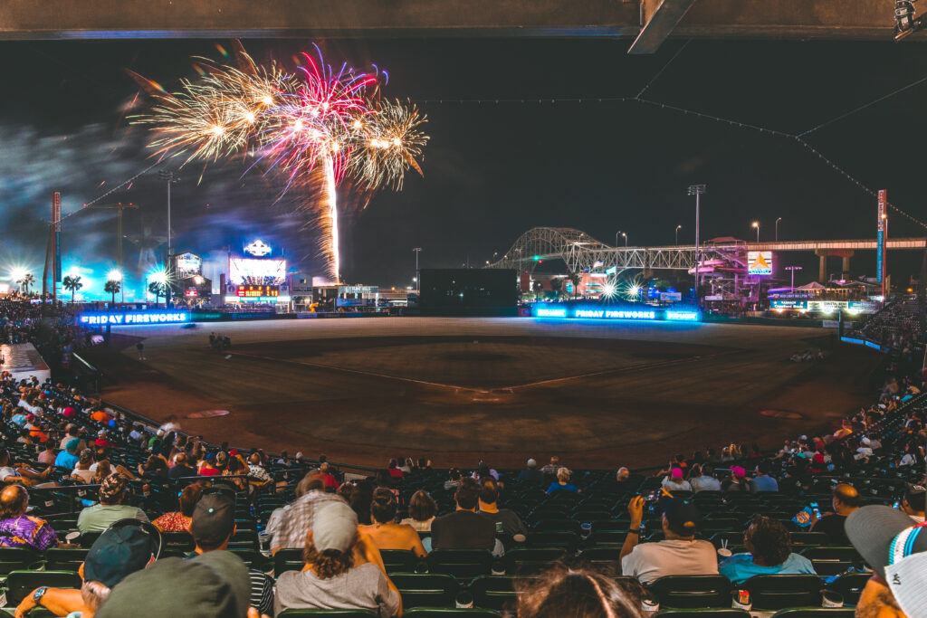 Fireworks at Whataburger Field in Corpus Christi.