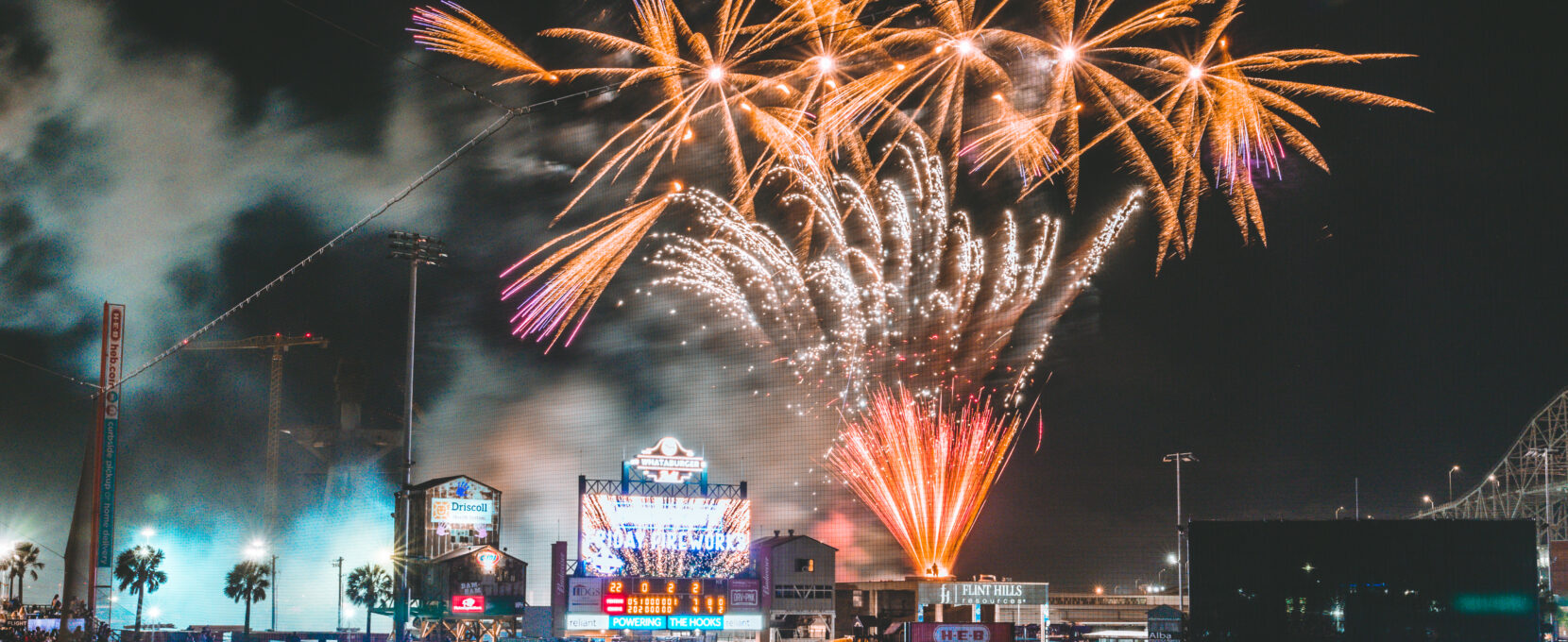 Fireworks at Whataburger Field in Corpus Christi.