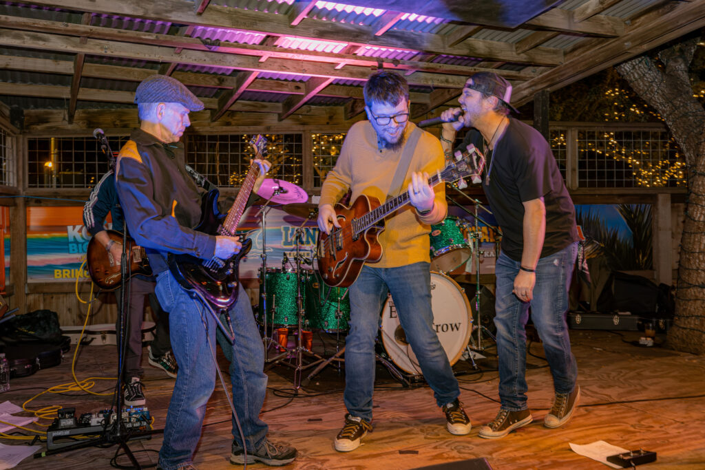 The East and The Crow rock out on stage together during a show at Executive Surf Club in Corpus Christi, Texas.