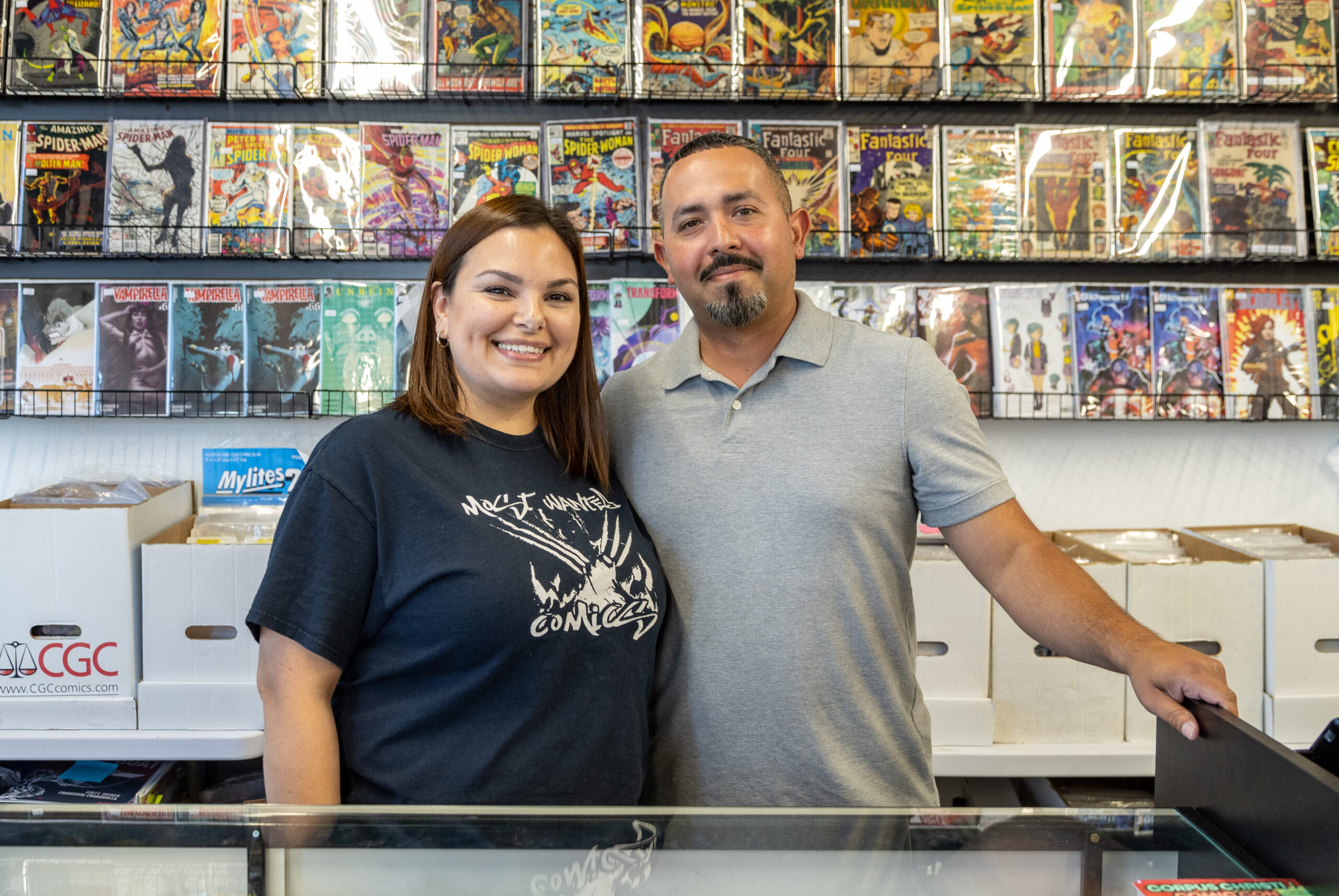photo of Steven and Bethany Fuentes, owners of Most Wanted Comics 