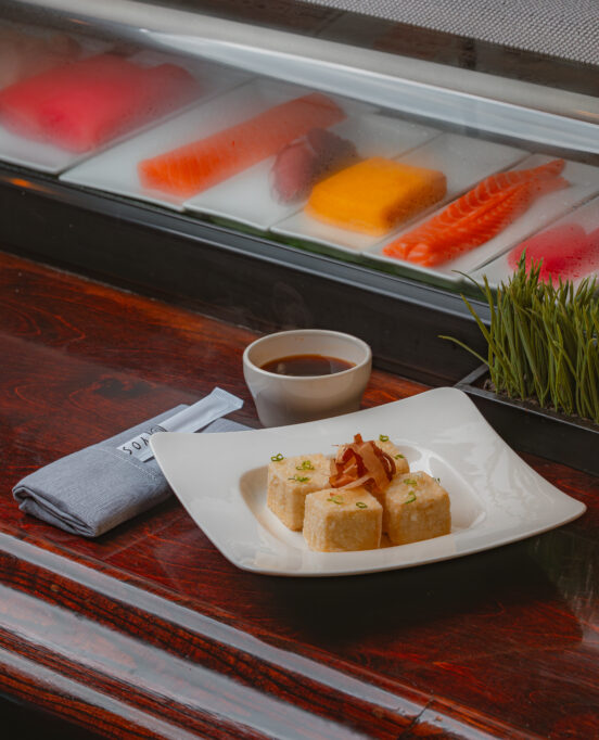 photo of the Agedashi tofu appetizer from Yoshi Zushi - one of the best tofu dishes in Corpus Christi