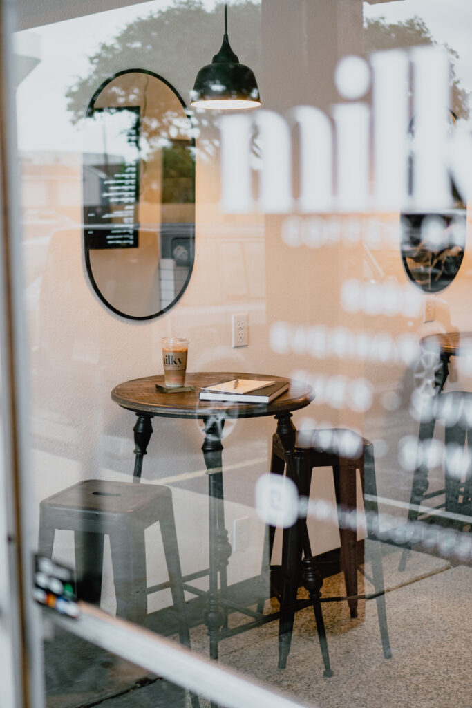 Interior shot of Milky Coffee Bar in Corpus Christi, Texas. 