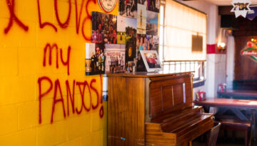 A scene inside Panjo's Pizza in Corpus Christi, Texas.