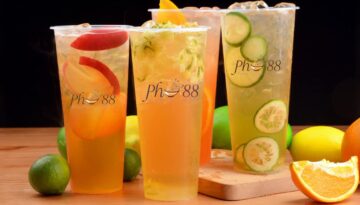 three teas lined up from Pho 88