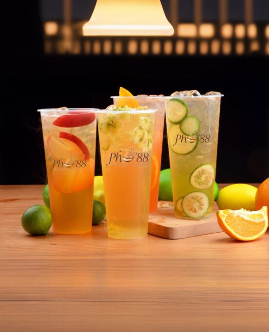 three teas lined up from Pho 88