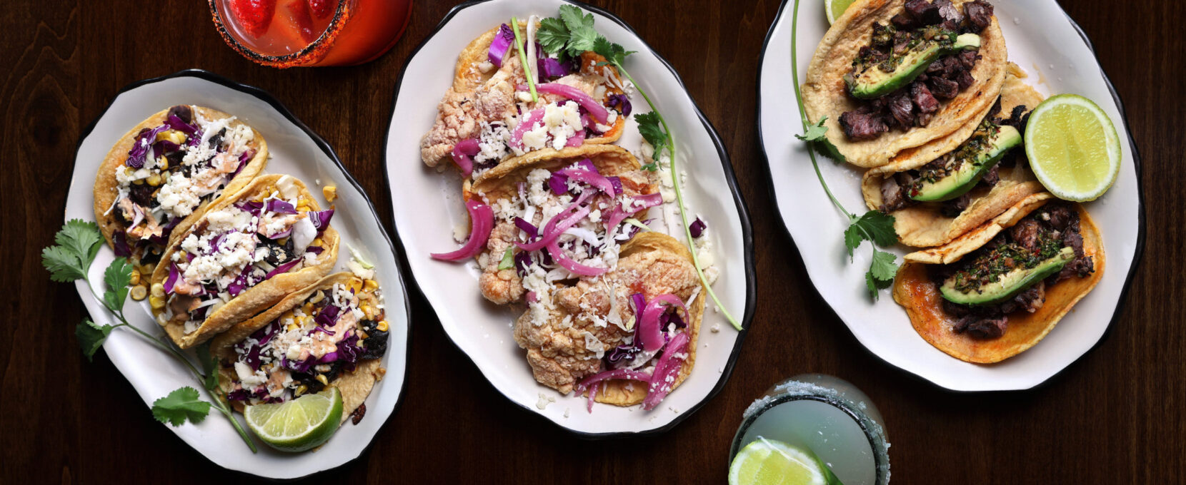 Vegetarian, tailfins tacos and classic asada tacos from El Camino in Corpus Christi.