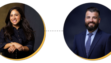 A graphic featuring Arlene Medrano and Sam Longoria.