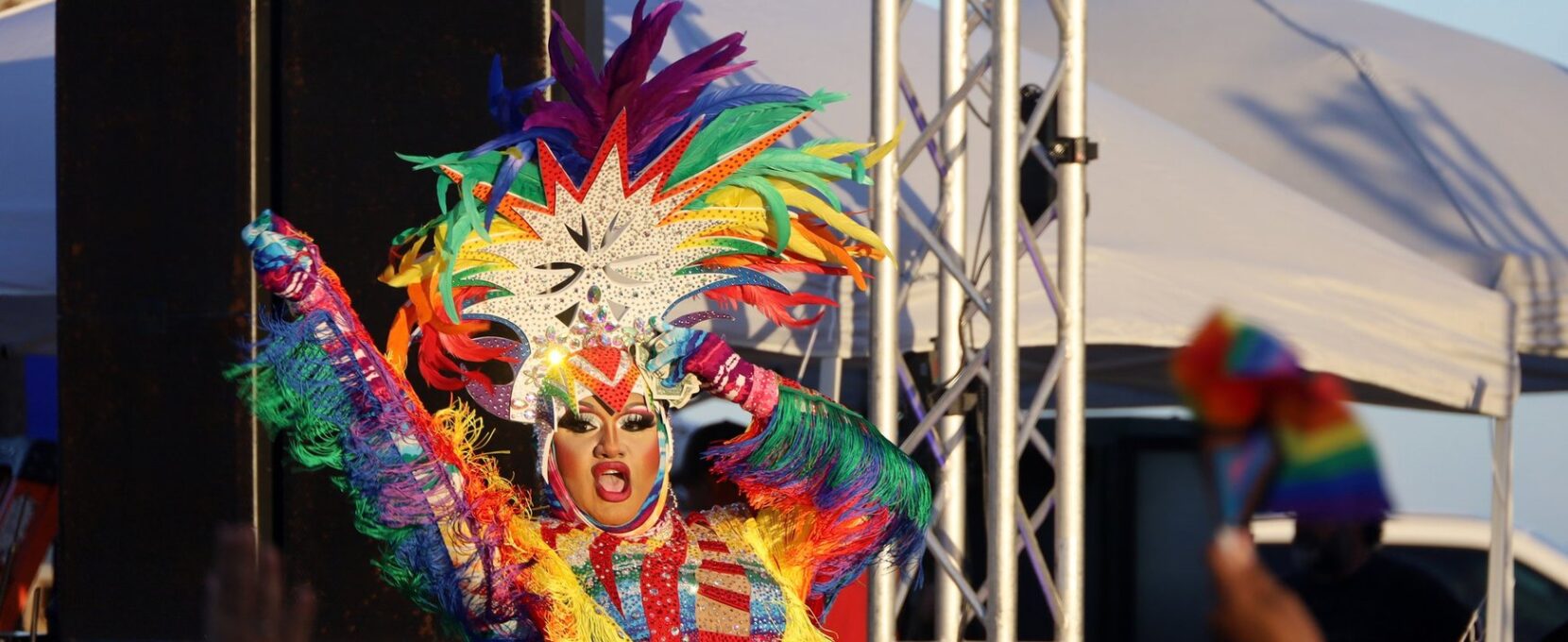 A drag queen performs in Corpus Christi, TX.