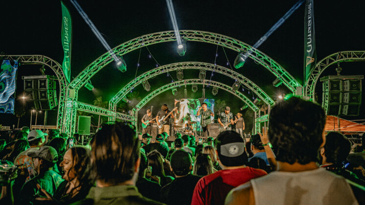 live music on stage at the St. Paddy's Festival in downtown Corpus Christi.