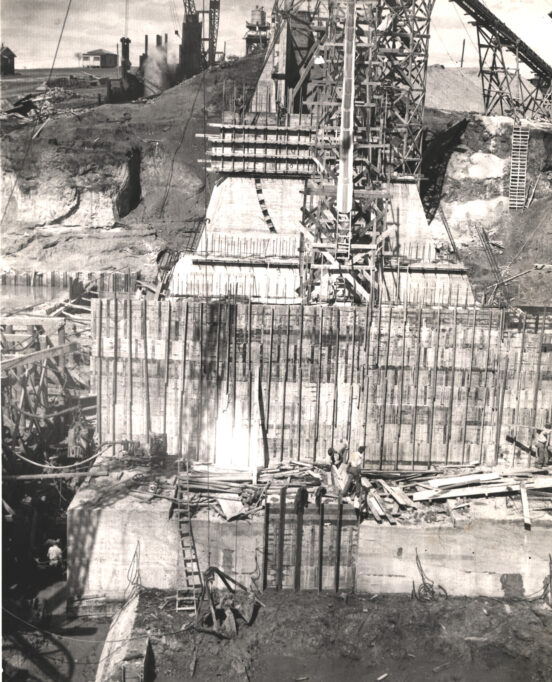 archival image of Nueces Dam