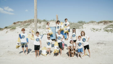 Volunteers clean up for the Trash Free Gulf initiative.
