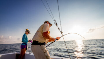 Fishermen casting lines in the Corpus Christi bay